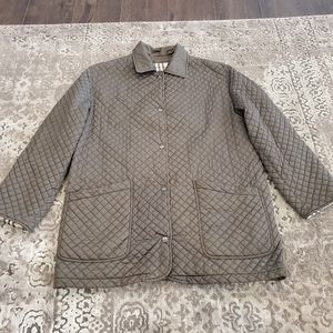 Burberry Green Quilted Nova Check Lined Jacket Size L